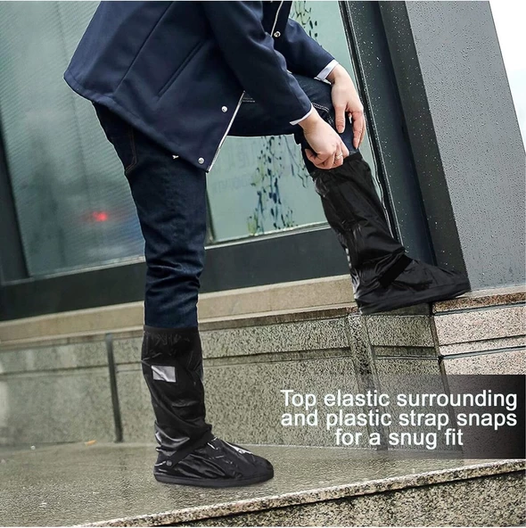 Motosiklet Bot Kılıfı Ayakkabı Yağmurluğu Su Geçirmez Motor Bisiklet Bacak Yağmurluk Çamur Koruma - 5