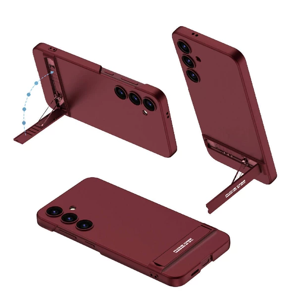 Vendas Samsung Galaxy S24 Plus Kılıf Zore Kamera Korumalı Dikey Standlı Ays Kapak - 4