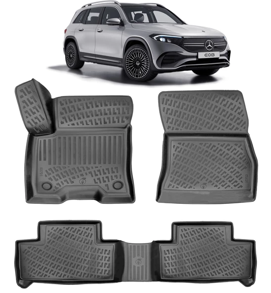 Rizline Mercdes EQB 2021+ 3D Havuzlu Paspas Siyah ürün görseli