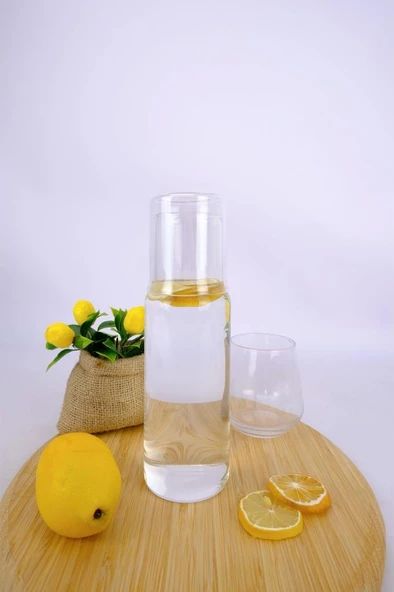 Digithome Cam Kapaklı Başucu Su ve Meşrubat Sürahisi Karaf Şişe 600 Ml – H2O75975 C1-1-18 - 3