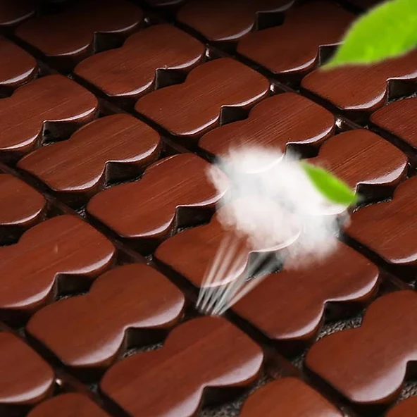 Polham 43x43 CM Terletmez Bambu Koltuk Minderi, Oto Koltuk, Ofis Koltuğu İçin Terlezmez Yapışmaz Minder - 2