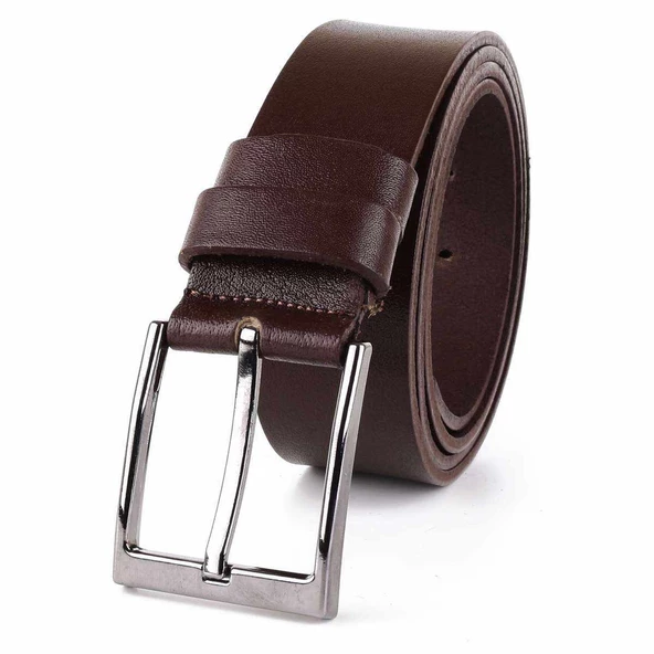 2 Adet Hakiki Deri Erkek Kemer 4 cm Kahverengi Lacivert Keten ve Kot Uyumlu - 4