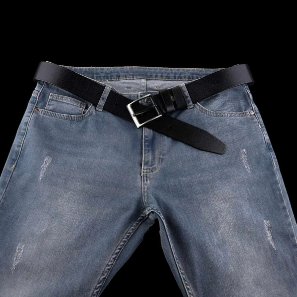 3 Adet Hakiki Deri Erkek Kemer 4,5 cm - Resim 6