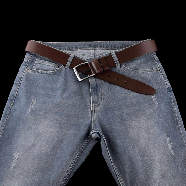 3 Adet Hakiki Deri Erkek Kemer 4,5 cm - Resim 5