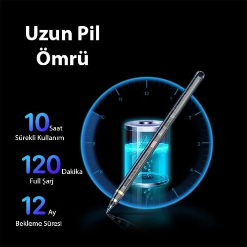 Polham Dux Series Uzun Şarjlı Apple İpad Pro, İpad Air, İpad Mini Serisi İçin Stylus Kalem, Hassas Çizim Kalemi - 6