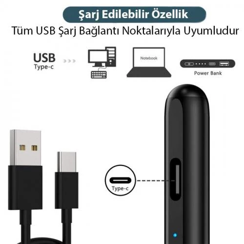 Polham Ultra Hassas Apple İpad Serisi İle Uyumlu Stylus Tablet Kalemi, Avuç İçi Redli, Yazı ve Çizim Kalemi - 5