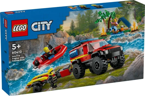 LEGO City 60412 4x4 Fire Truck with Rescue Boat