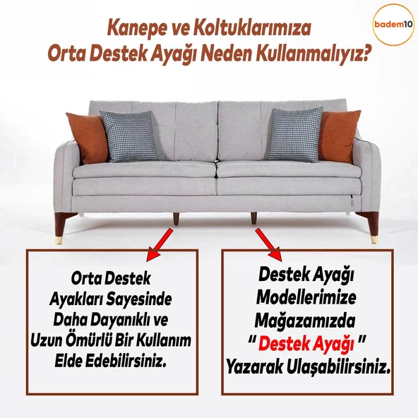 Elista Mobilya Ayağı Sehpa Tv Ünitesi Ayakları Yükseltici 15 Cm Ceviz Altın 4 Adet - 7