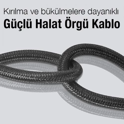 Polham 1 Metre 65W Süper Hızlı Type-C To Type-C Şarj ve Data Kablosu, Güçlü Kopmaz Halat Örgü Kablo - 4