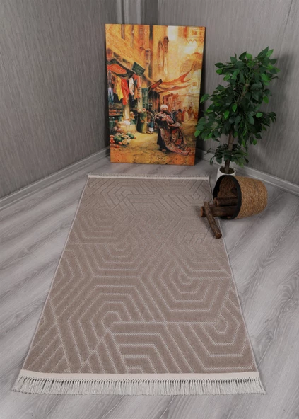 Bergama Desenli Dekoratif Dokuma Halı Salon Yatak Odası ve Koridor Halısı 9802A