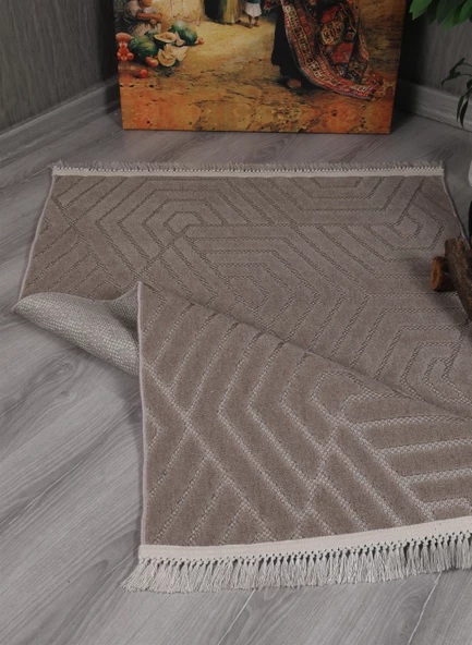 Bergama Desenli Dekoratif Dokuma Halı Salon Yatak Odası ve Koridor Halısı 9802A - 4