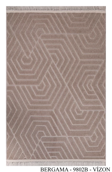 Bergama Desenli Dekoratif Dokuma Halı Salon Yatak Odası ve Koridor Halısı 9802A - 2