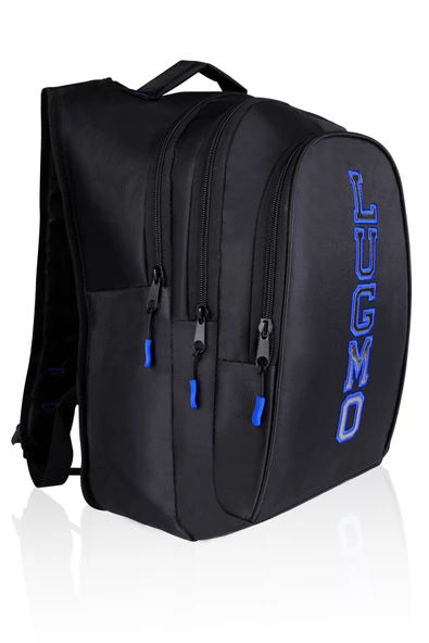 Üç Gözlü İçi Astarlı Pedli Okul Çantası Ortaokul Lise Çantası Armalı Mavi - 2