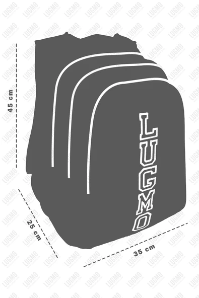 Üç Gözlü İçi Astarlı Pedli Okul Çantası Ortaokul Lise Çantası Armalı Mavi - 10