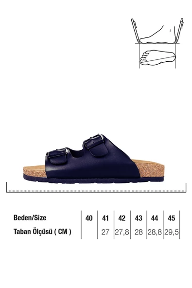 Gezer Erkek Terlik Yazlık İkili Toka Lacivert 14635 - 3