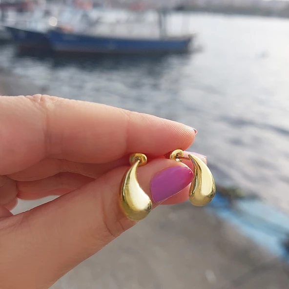 Vaoov 925 Ayar Gümüş Bottega Damla Gözyaşı Küpe - Resim 4