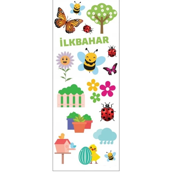 İlkbahar  Sticker Çocuklar İçin 3D Puff Çıkartma16,50/6,40Cm