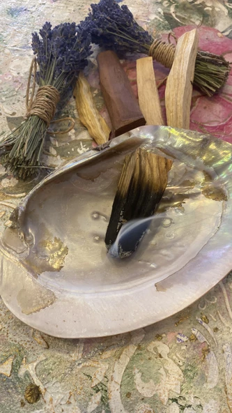 Pala Santo Doğal Tütsülük İstiridye Midye Kabuğu - Resim 4