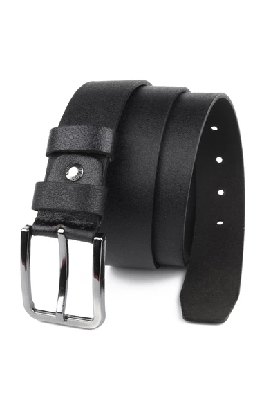 2 Adet Hakiki Deri Erkek Kemer 4 cm Siyah Keten ve Kot Uyumlu - Resim 4