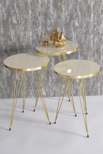 Zigon Sehpa Gold Krem Tel 1044 - 4