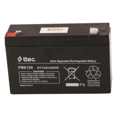 612TTEC 6 VOLT 12 AMPER AKÜ TTEC 151x50x94