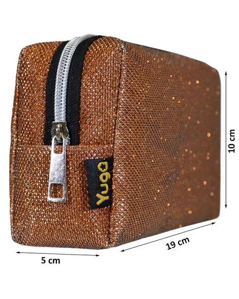 Yuga Makyaj Çantası Simli Bronz - 3