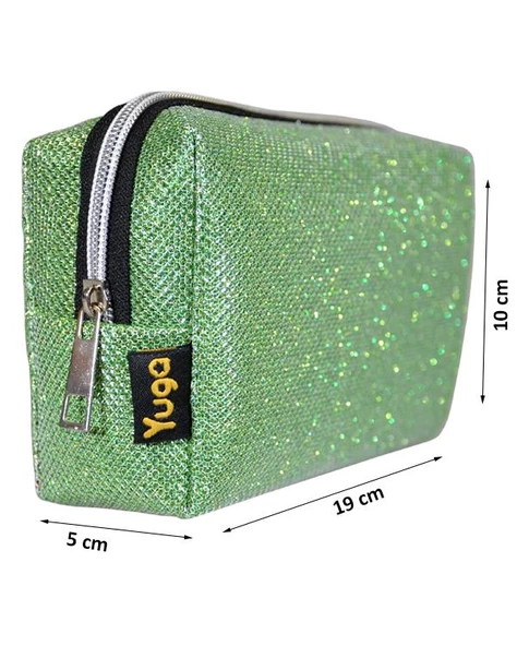 Yuga Makyaj Çantası Simli Su Yeşili - 3
