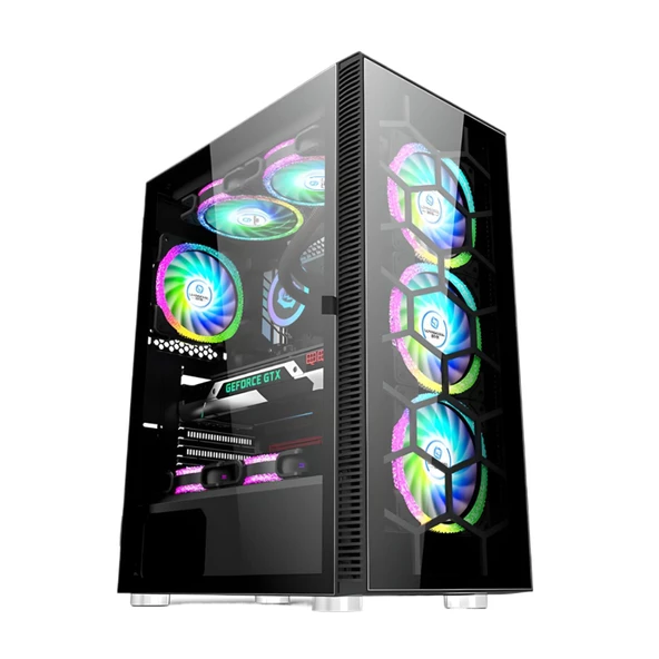 SNT ZEN 211-YG C6 Mid Tower Atx Gaming 4 x Argb Fanlar ve Kontroller Dahil Masaüstü Bilgisayar Kasası (POWER YOK) - 2