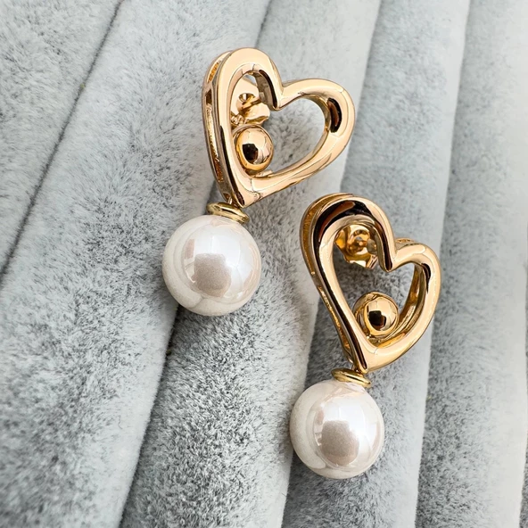 İnci Kalp Küpe - 6
