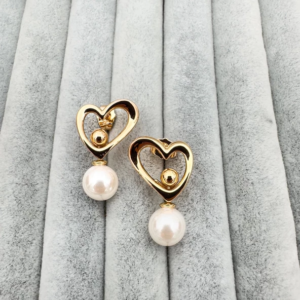 İnci Kalp Küpe - 4