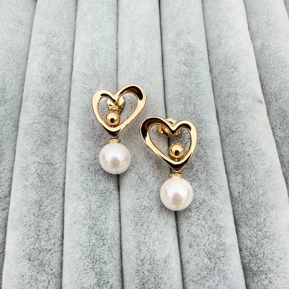 İnci Kalp Küpe - 5