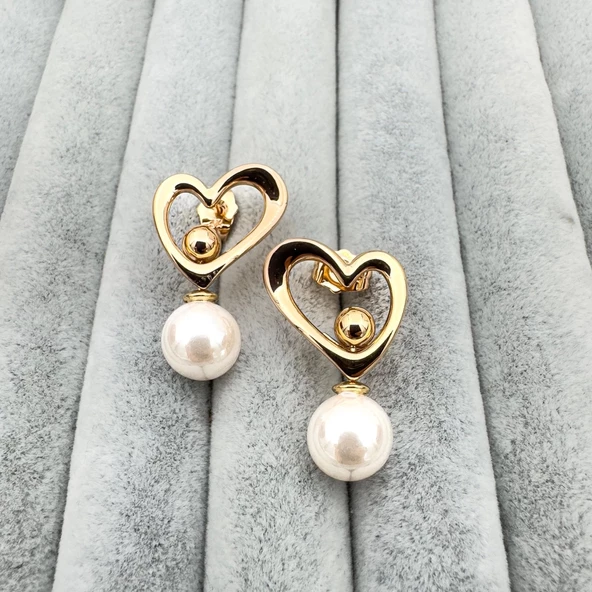 İnci Kalp Küpe - 3