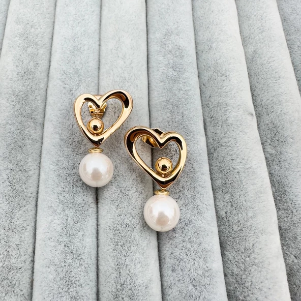 İnci Kalp Küpe - 2