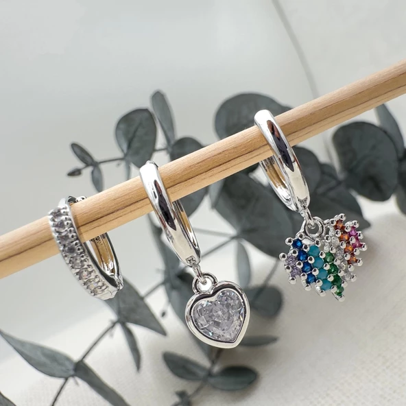 3 lü Kalp Kolye - 2