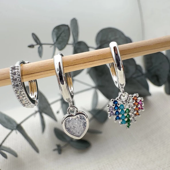 3 lü Kalp Kolye - 3