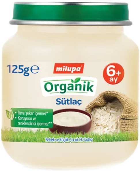 Milupa Kavanoz Maması Organik Püre 125GR Sütlaç