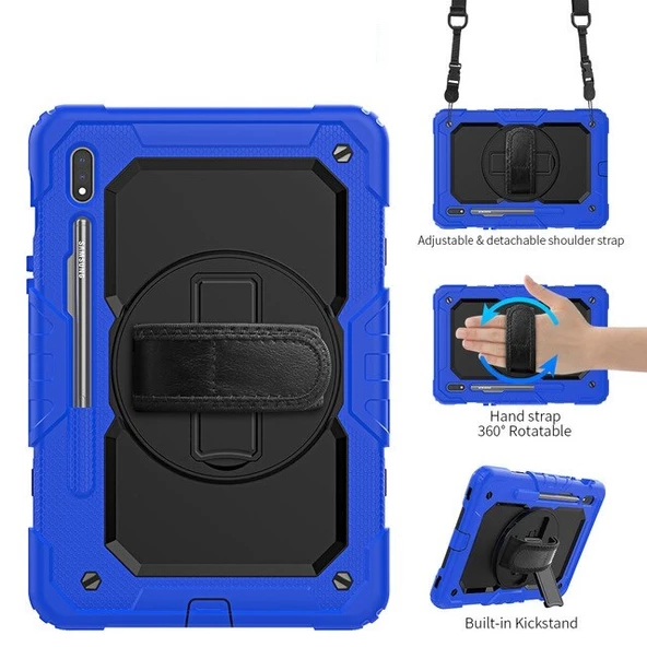 Samsung Galaxy Tab S7 T870 T875 T877 Kılıf Defender Askılı Zırhlı Tank Case