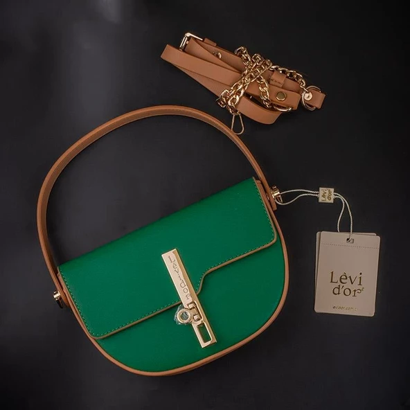 Levidor Yeşil Taba Günlük Kadın El Çantası - Resim 4