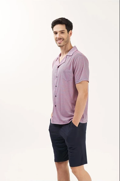 YENİ İNCİ ÖNDEN DÜĞMELİ 3'LÜ PİJAMA TAKIM 823 - 2