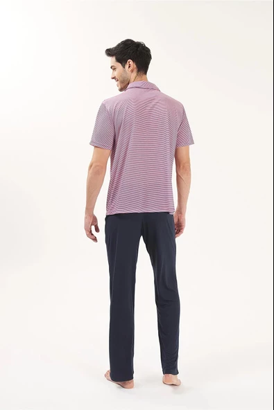 YENİ İNCİ ÖNDEN DÜĞMELİ 3'LÜ PİJAMA TAKIM 823 - 3