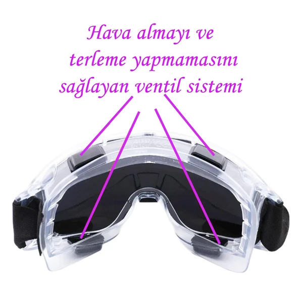 Kayak Gözlüğü Aynalı Gökkuşağı Ventilli Güneş Kar Koruyucu Gözlük UV Korumalı Snowboard Glasses Gözlük - 5