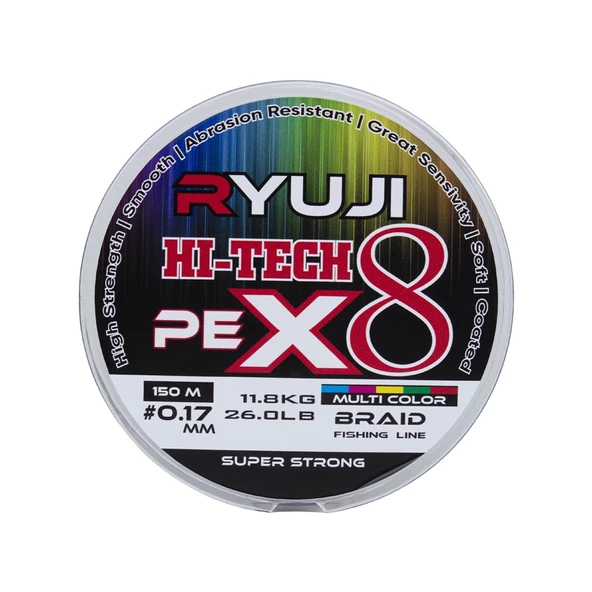 Ryuji HI-Tech PE 8B Multicolor 150m İp Misina - Resim 2