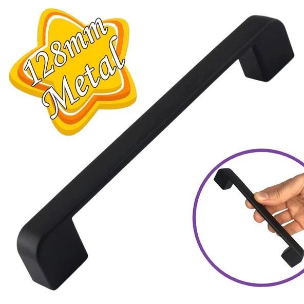 Oval Marmara Kulp 128 mm Siyah Mutfak Kulpu Çekmece Dolap Kapak Kulbu Metal  Mobilya Dolabı Kulpları