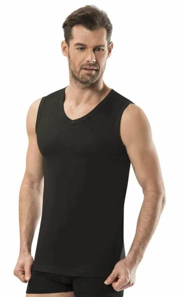 JİBER 115 ERKEK SIFIR KOL V YAKA ATLET 10 ADET - Resim 3