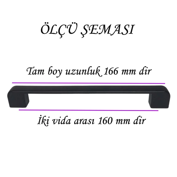 12 Adet Oval Marmara Kulp 160 mm Siyah Mutfak Kulpu Çekmece Dolap Kapak Kulbu Metal  Mobilya Dolabı - 2