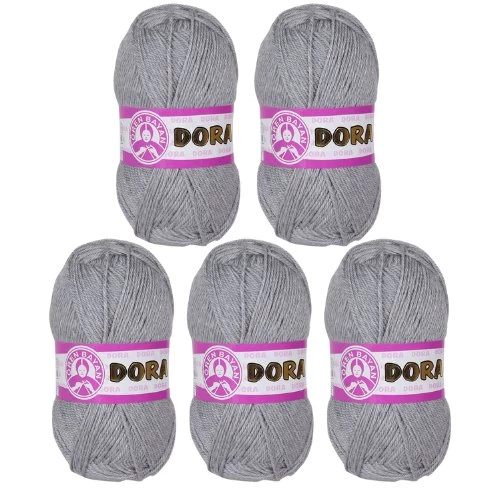 Ören Bayan Dora Örgü İpi - Gri - 5'Li Paket - ( Renk Kodu : 007 ) ürün görseli 1