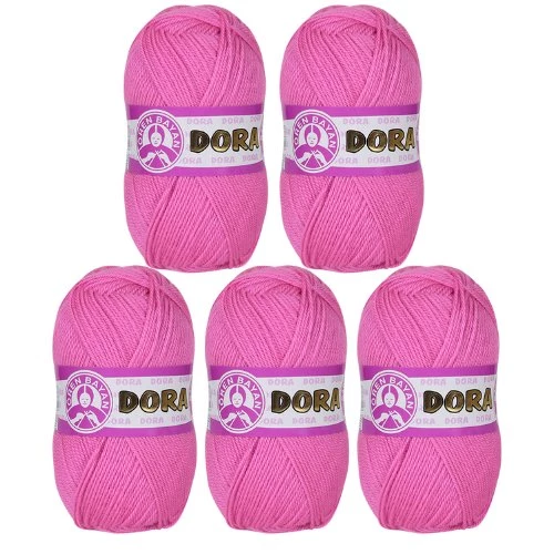 Ören Bayan Dora Örgü İpi - Ahududu - 5'Li Paket - ( Renk Kodu : 042 )