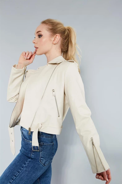 Bayan Deri Ceket 55344433 - 5