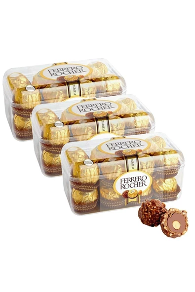 Ferrero Rocher Fındıklı Çikolata 200 gr 3'lü