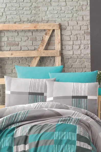%100 Pamuklu Tek Kişilik Desenli Ranforce Kumaş Nevresim Seti - 160x220 cm - - 8